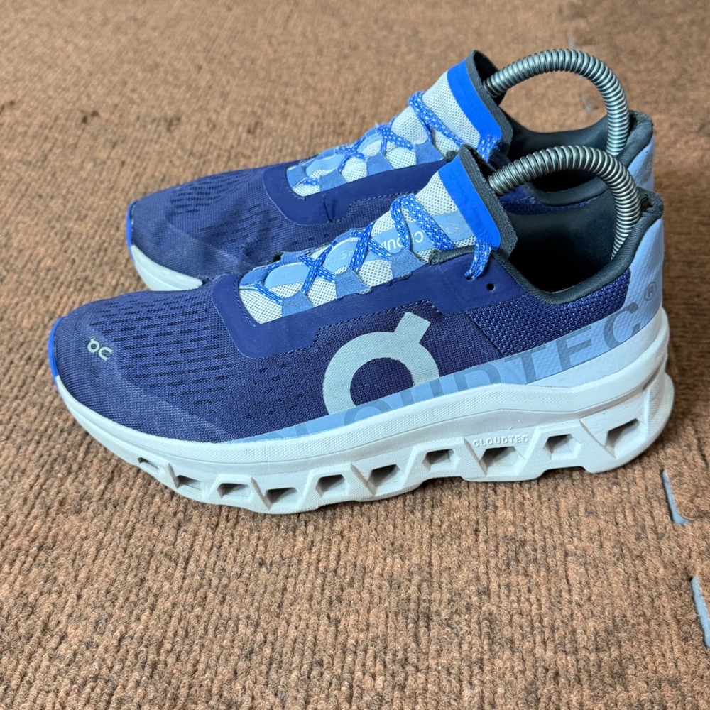 On Cloudmonster Womens Running Shoes Blue Grey 61.99026 US 7.5 gym fit shoe C+ - Picture 6 of 13